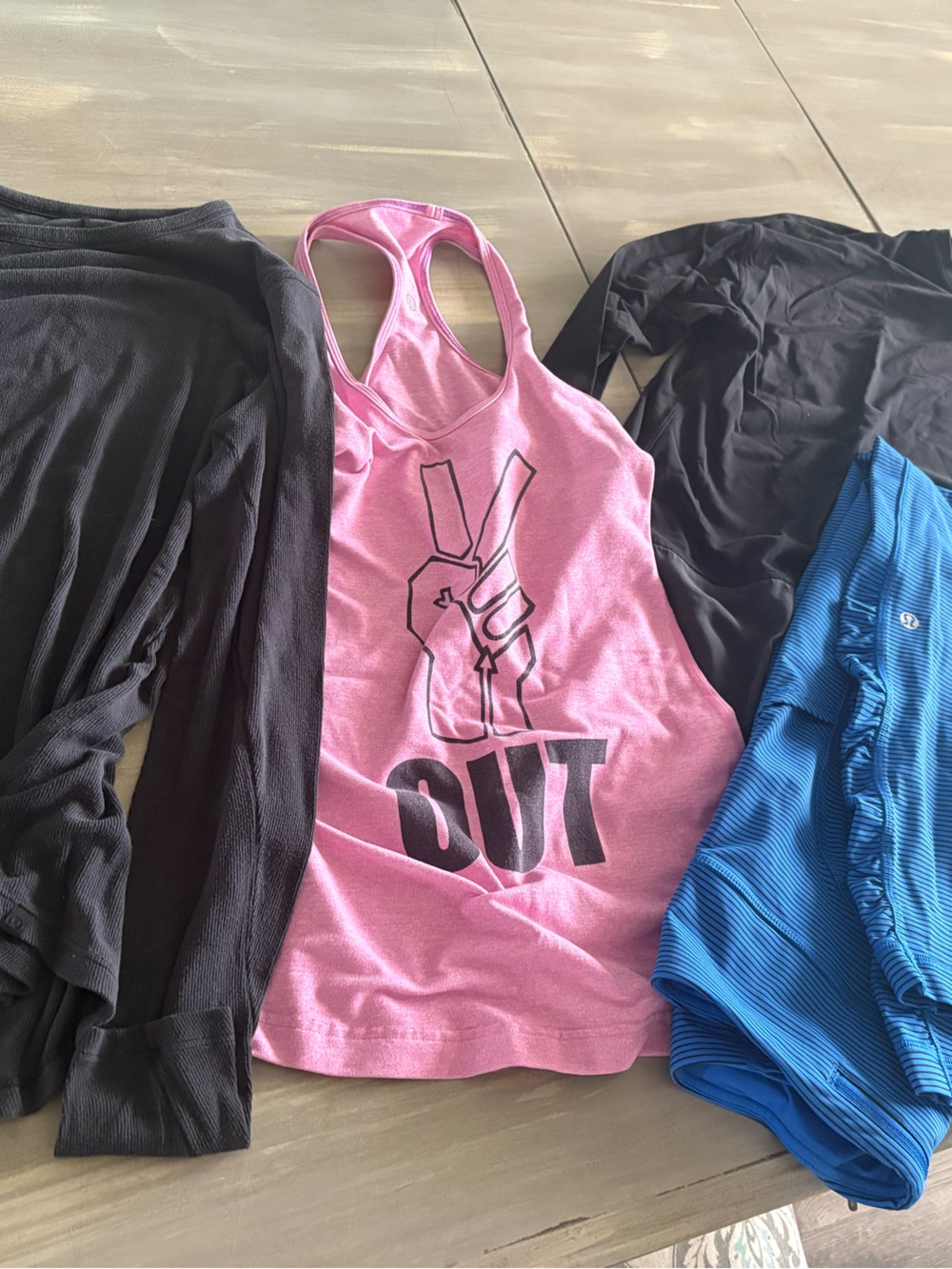 Lululemon FAIR tops Casual Tops Bundle - Black, Pink & Blue size 2/4 no size tag
